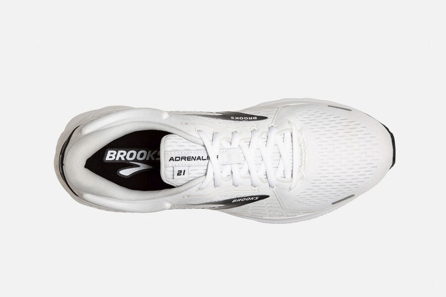 Brooks Running Shoes Mens White/Black - Adrenaline GTS 21 Road - 3514-KOUPG